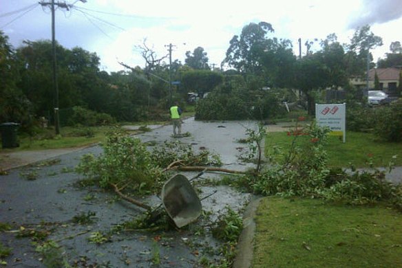 The tornado left a path of destruction in Perth's northern suburbs.