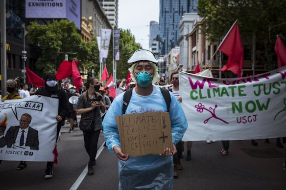 COP26 Global Climate Rally protesters marched through the CBD as part of a global day of action with protests taking place across the world.