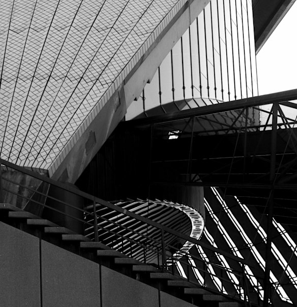 Lines of afternoon light reflect the magnificent architecture of The Sydney Opera House. 18th October 2006