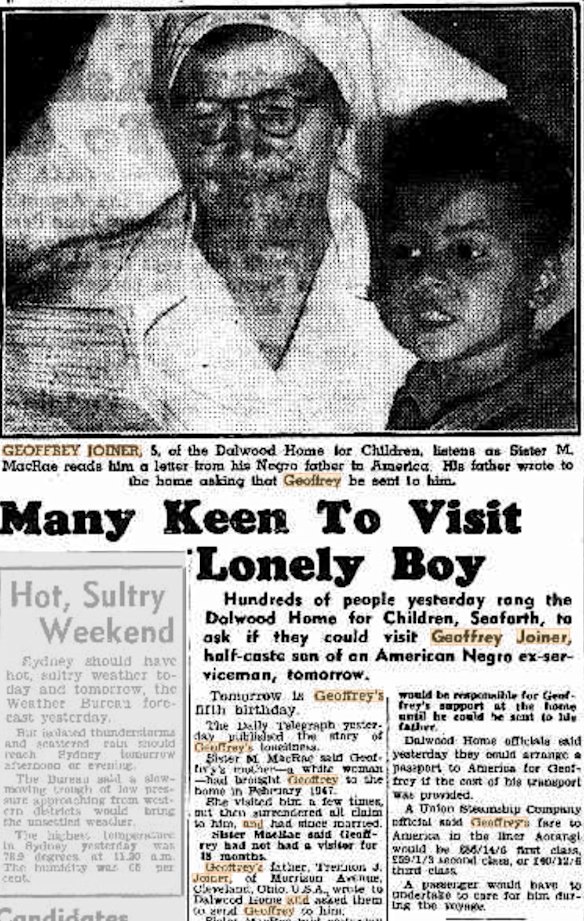 The Daily Telegraph report on the eve of Geoffrey Joiner’s fifth birthday in 1949.