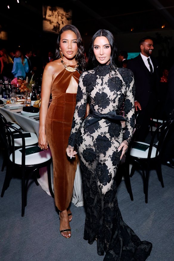 With Kim Kardashian in 2023. Grede has an 8 per cent stake in Kardashian’s Skims brand.
