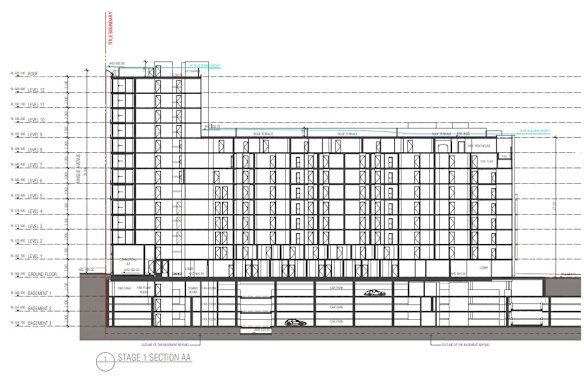 Conceptual plans for stage one of the Geocon development opposite Glebe Park. 