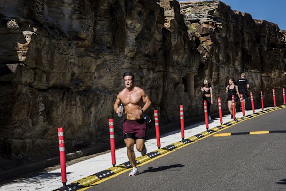 Muscles on display in Sydney's eastern suburbs.