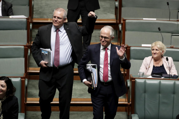 Morrison and Turnbull arriving for QT.