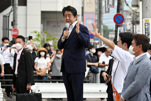 Former Japanese prime minister Shinzo Abe was delivering a campaign speech in Nara before being shot. 
