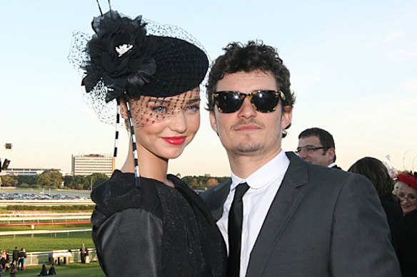 Miranda Kerr and Orlando Bloom at the Doncaster Derby, April 2008.