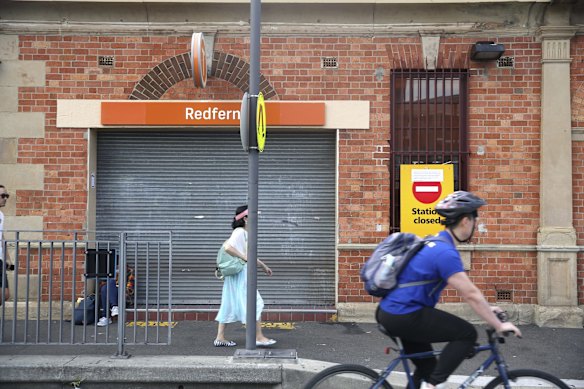 Commuters arriving at Redfern Station on Monday found the network was shut down.