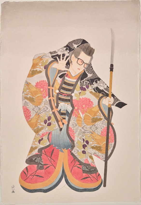 'Yumi Stynes'. On suihi-enogu (Japanese pigment).