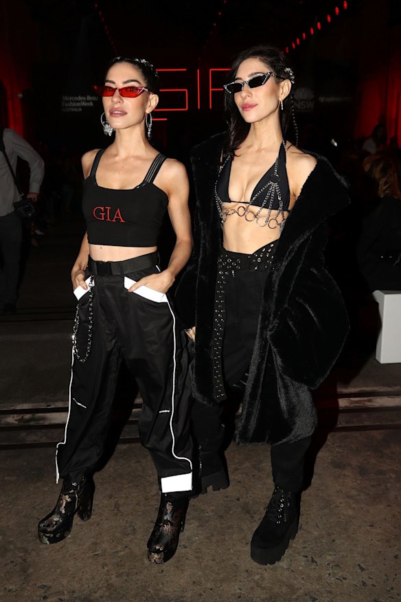 SYDNEY, AUSTRALIA - MAY 16: Lisa and Jessica Origliasso of The Veronicas attend the I.AM.GIA show at Mercedes-Benz Fashion Week Resort 19 Collections at Carriageworks on May 16.