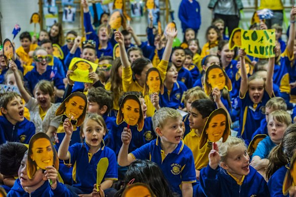Giralang Primary school. The school where Olympic 400 meter hurdler teaches excitedly watches her compete in the semi-final event at the Rio Olympic games.