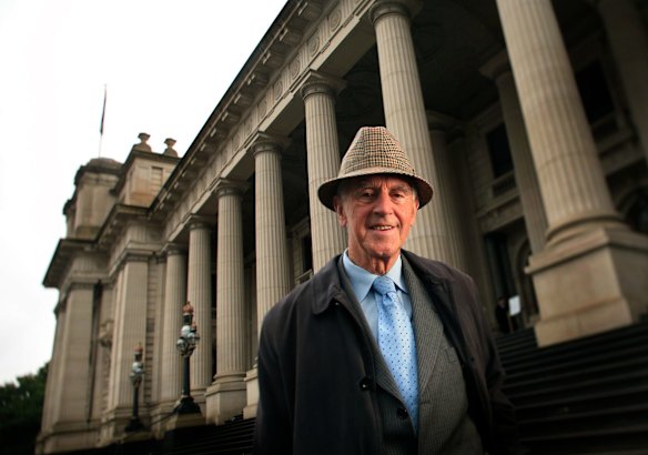 Former Premier John Cain outside Parliament House. 2012.
