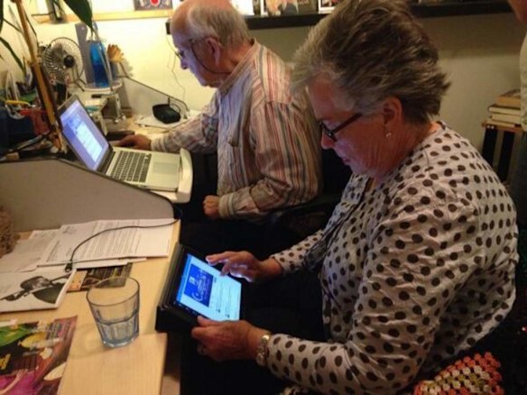 Australian journalist Peter Greste's parents Lois and Juris wait for verdict from Egypt on Monday June 23, 2014. The parents are in their Brisbane home with a crew from Foreign Correspondent.