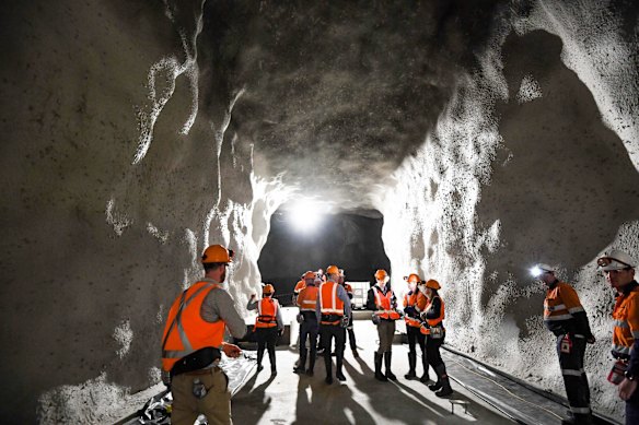 Dark matter lab under-construction 1 kilometre underground at a former mineshaft in the Stawell Gold Mines. 
