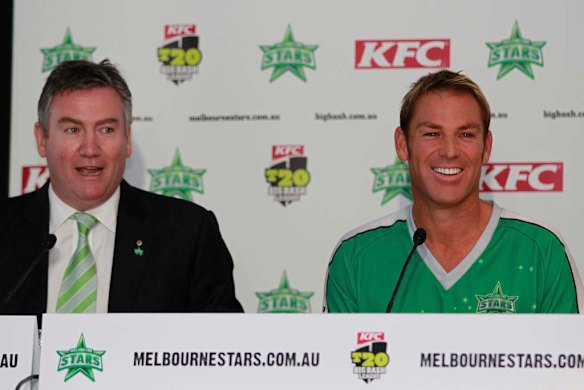 2011. Promoting the Melbourne Stars T20 franchise with Shane Warne.