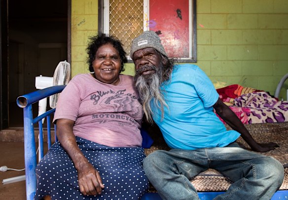 Victor Ross, who has renal failure and is cared for by his wife, Dadu Corey, in their home in Yuendumu.