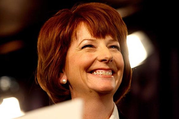 Julia Gillard addresses the National Press Club in Canberra in September 2008.
