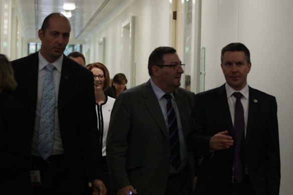 Julia Gillard is all smiles following the ballot. 