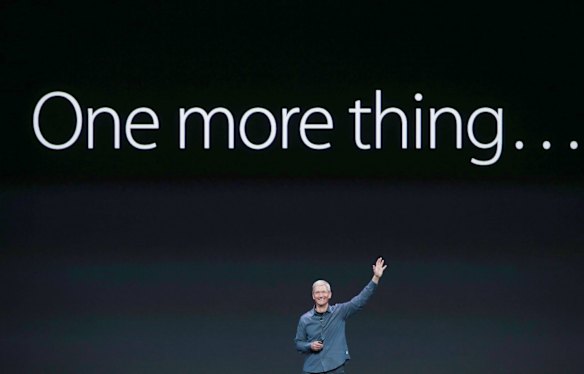 "One more thing": Tim Cook announces the Apple Watch.