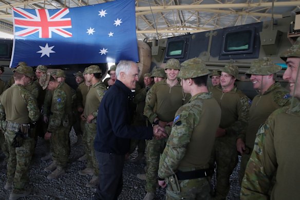 Prime Minister Malcolm Turnbull met with Australian troops serving at Camp Qargha near Kabul, Afghanistan.