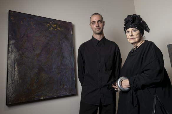 Jack Lanagan Dunbar and Wendy Whiteley at the announcement of the scholarship.