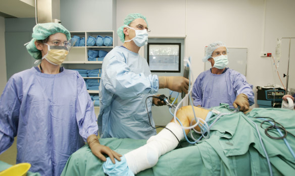 Knee surgeons in need - they need money to pay for their children’s private school fees.