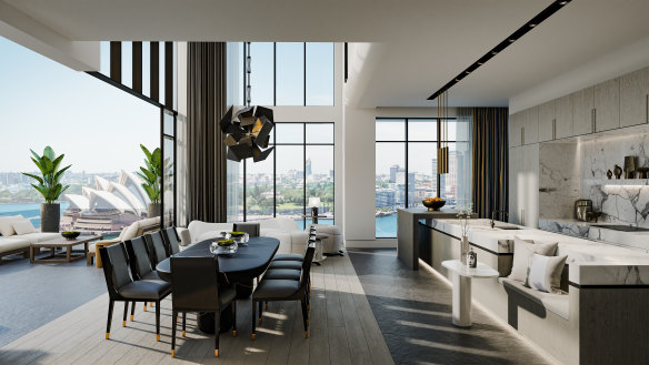 An artist’s impression of the $35 million penthouse in the Sirius building.