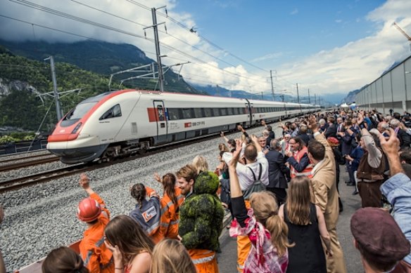 The launch of the Gotthard Base Tunnel, Switzerland.