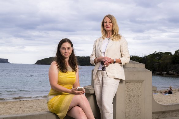 “I’ve just felt like I was having an out-of-body experience,” says emerging artist Sophie Lanigan, left, about how she felt about networking prior to meeting veteran marketing consultant Janine Bavin, right, last year.