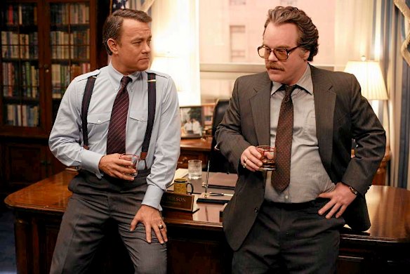 With Tom Hanks in <i>Charlie Wilson's War</I>, 2007.