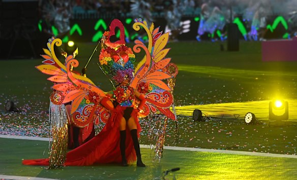 One of the most amazing self-made costumes we have ever seen at Mardi Gras.