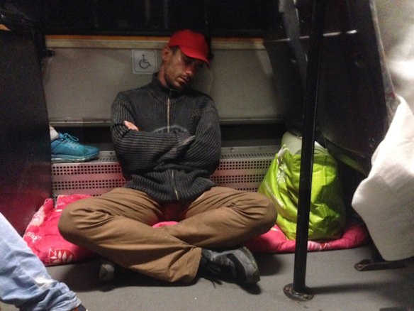 Migrants board buses said to be bound for Austria outside Keleti station in central Budapest, Hungary.