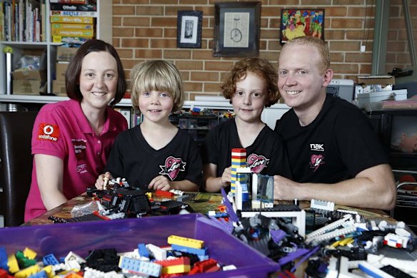 Connie Johnson with sons Hamilton 6, Willoughby 7 and husband Mike.  Connie's brother Samuel Johnson is currently riding around Australia on a unicycle to raise money for breast cancer awareness.