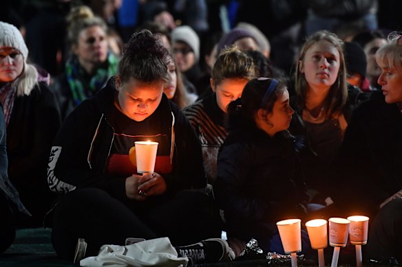 Thousand of people attend a candlelight vigil in solidarity for the Melbourne comedian Eurydice Dixon who was found dead at Princes Park in North Carlton last week. 