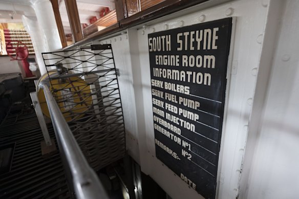Onboard the old South Steyne ferry moored at Berrys Bay.