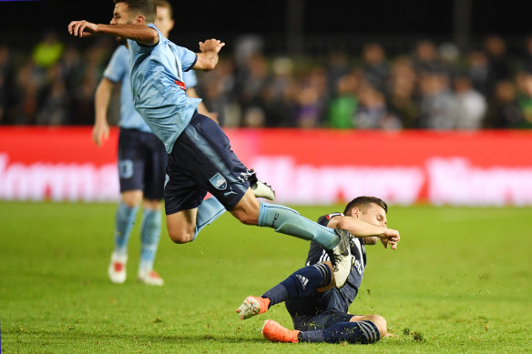 Barbarouses' foul on Michael Zullo left the Sydney FC defender with a shoulder injury ahead of the grand final.