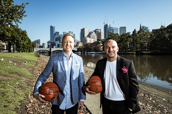 Our town: Melbourne United owners Travis Knipe and Aaron Sansoni have big plans for the glamour NBL club.