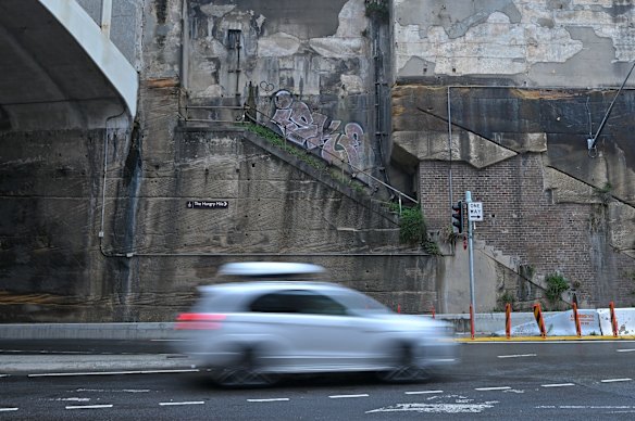 A set of stairs that leads to nowhere on Hickson Road at Millers Point.