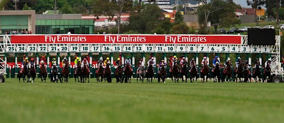 They're away ... the start of the Melbourne Cup.