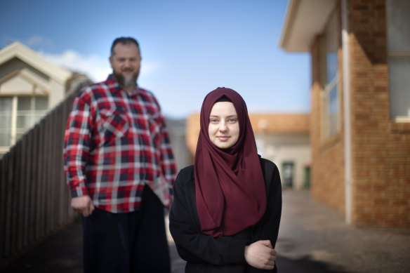 Year 12 student Zaynab Colan and her father Almir Zaynab, who lives in Hume, says she will not return to face-to-face learning this year to avoid disrupting her exam preparations.