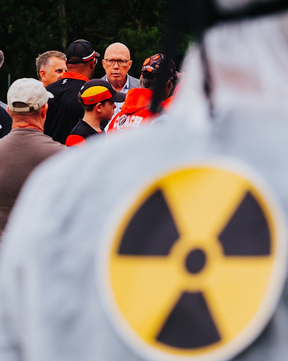 Dutton’s campaign stop in Sanctuary Point, NSW – in the seat of Gilmore – was interrupted by anti-nuclear protesters.