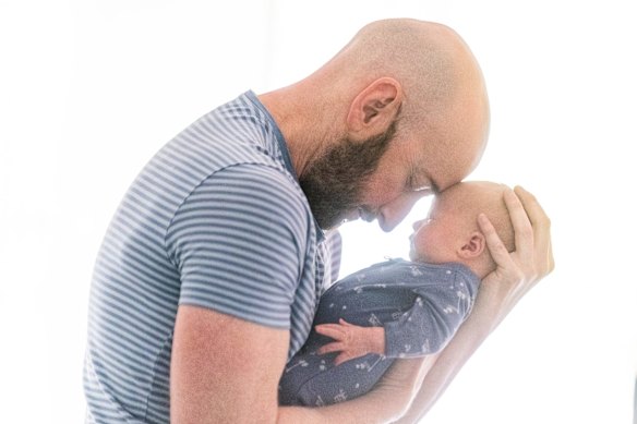 Eli Michael Resnik made his entry into the world oblivious to the history-making nature of his birth. 
Eli is the first biological child born to a single man in Victoria through local surrogacy. His father, Shaun Resnik, was the first such man to be given official approval by the state government to have a baby under strict surrogacy laws last year.