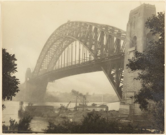 View of Sydney Harbour Bridge circa 1932-1948
