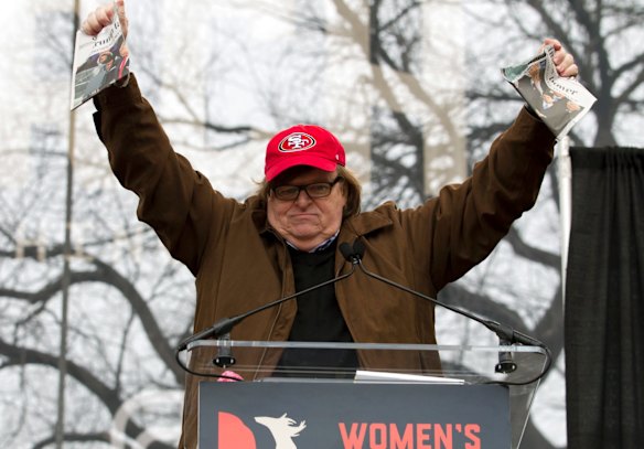 Film director Michael Moore speaks during the Women's March on Washington. (AP Photo/Jose Luis Magana)