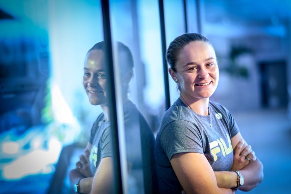 Retired tennis superstar Ash Barty in Brisbane on Thursday.