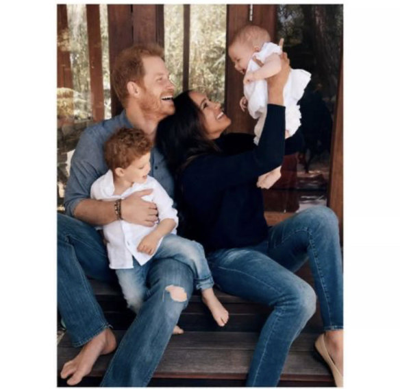 Prince Harry and Meghan released a Christmas card featuring son Archie and the first public photo of their daughter, Lilibet.