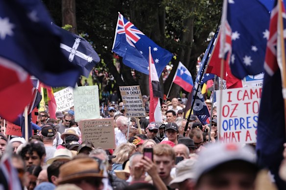 Eureka Freedom rally in Melbourne.