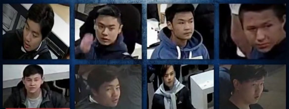 CCTV images of some of the youths police are looking to speak to. 