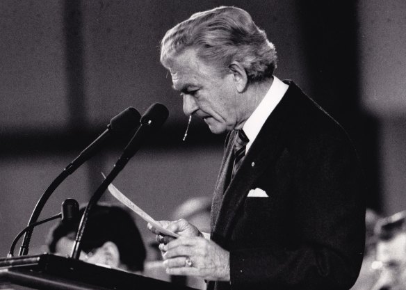 Bob Hawke, delivering an emotional speech at a memorial service for victims of the Tiananmen Square massacre in 1989, offered asylum to Chinese students in Australia.