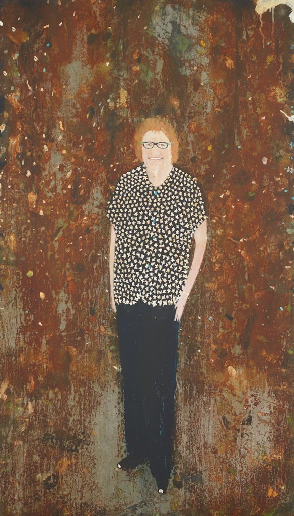 Richard Lewer, 'Liz Laverty'. Acrylic on rusted steel (sealed), 140.5 x 80.5 cm. © the artist