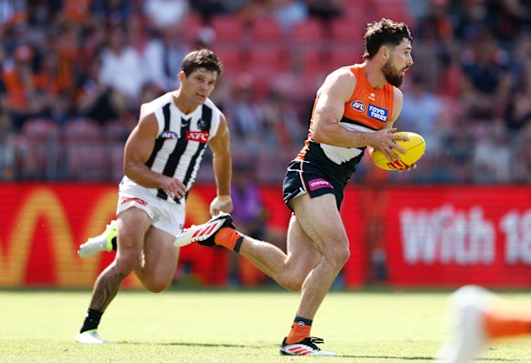 Metres man: Lachie Ash gave the Giants tremendous drive on Saturday.